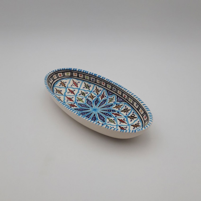 Plat ovale  Bakir turquoise - L 30 cm