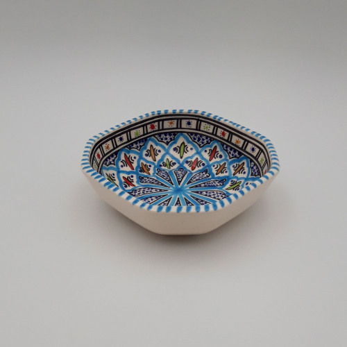 Plat octogonal Bakir turquoise - L 16 cm