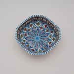 Plat octogonal Bakir turquoise - L 16 cm