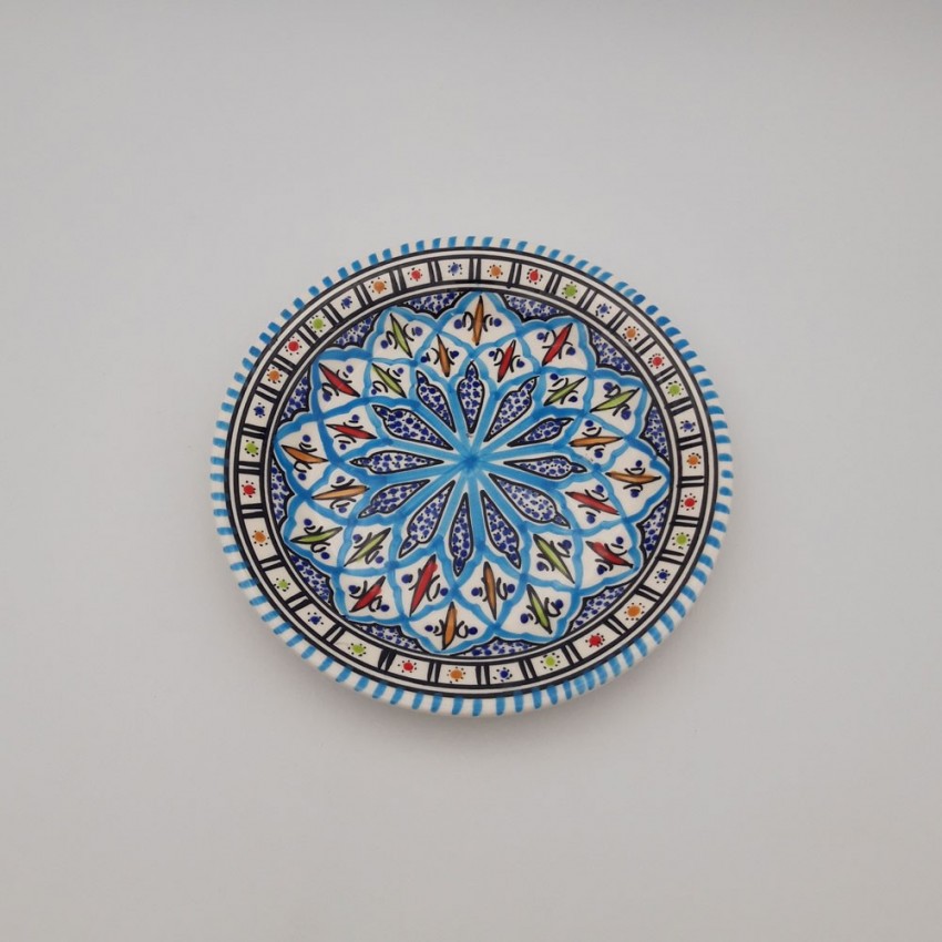 Assiette à entrée ou dessert Bakir turquoise - D 20 cm