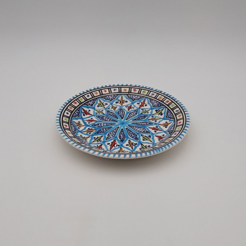 Assiette à entrée ou dessert Bakir turquoise - D 20 cm