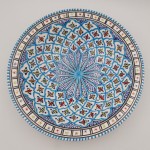 Plat traditionnel Tebsi Bakir turquoise - D 37 cm