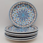 Lot de 6 assiettes plates Bakir turquoise - D 28 cm