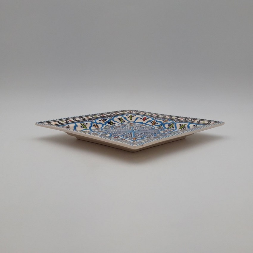 Assiette carrée Bakir turquoise - L 24 cm