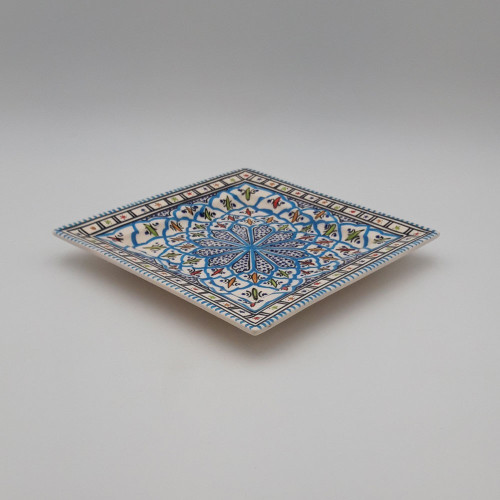 Assiette carrée Bakir turquoise - L 24 cm