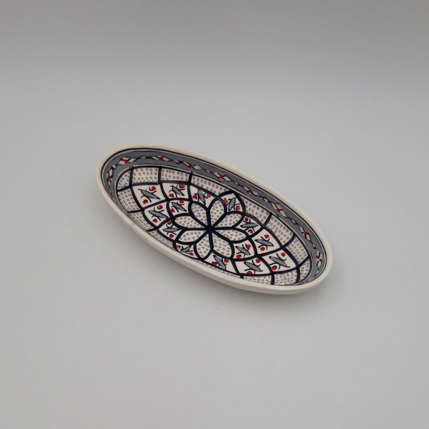 Plat ovale Bakir gris - L 24 cm