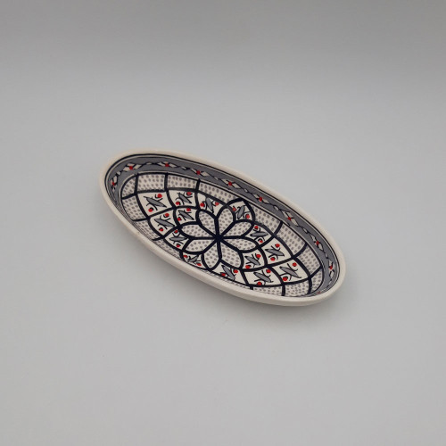 Plat ovale Bakir gris - L 24 cm