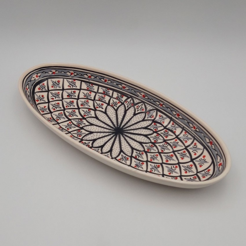 Plat ovale Bakir gris - L 40 cm