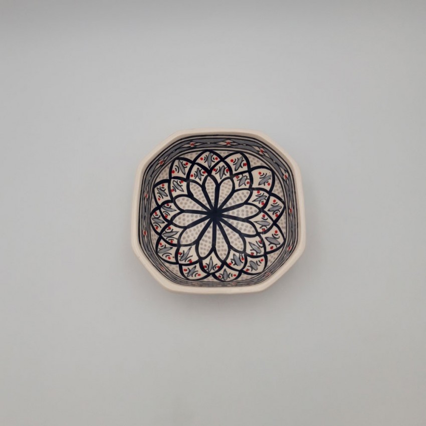 Plat octogonal Bakir gris - L 16 cm