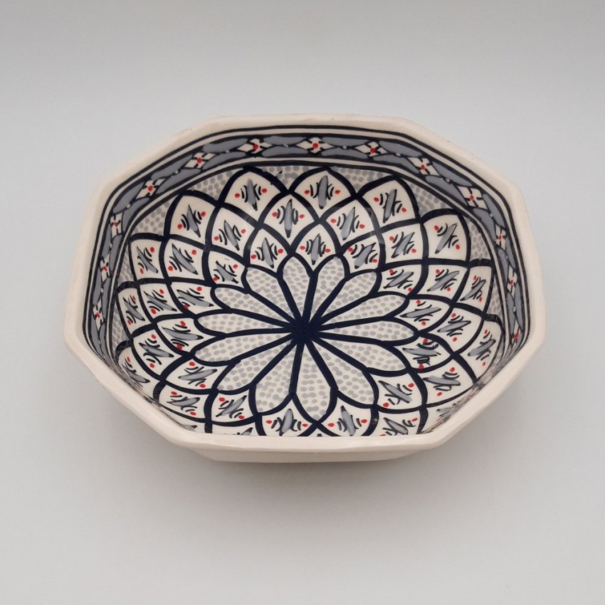 Plat octogonal Bakir gris - L 25 cm