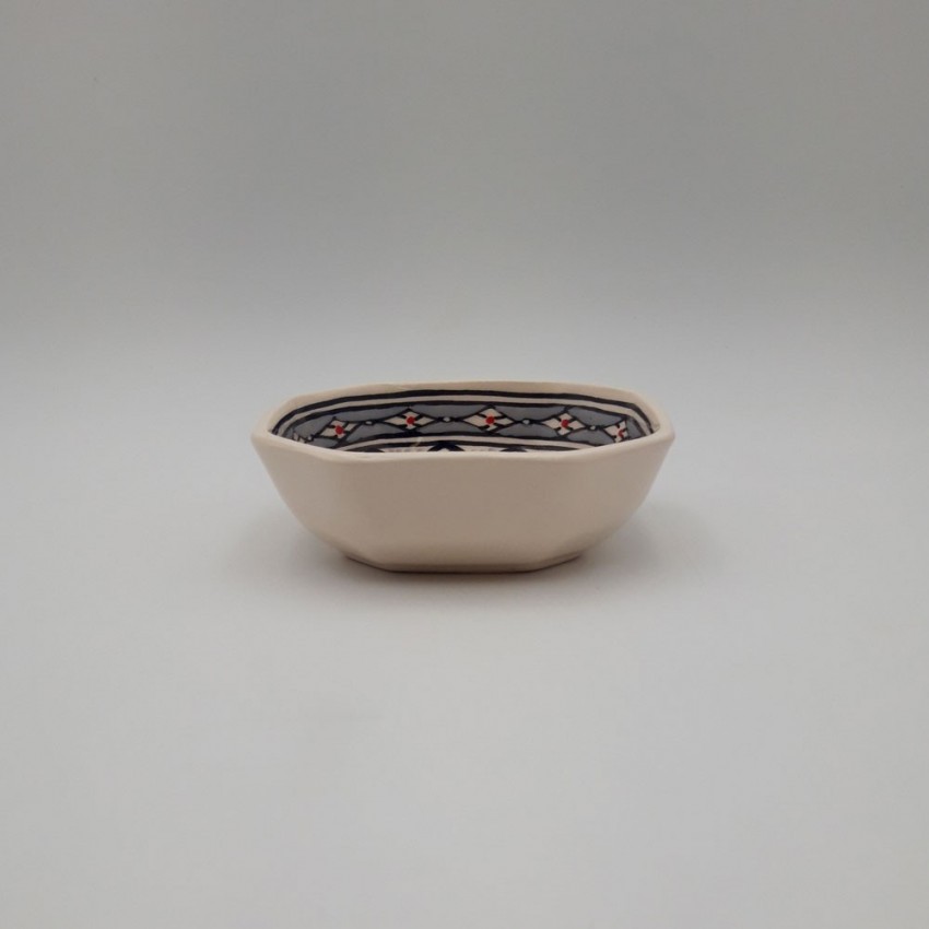 Plat octogonal Bakir gris - L 16 cm