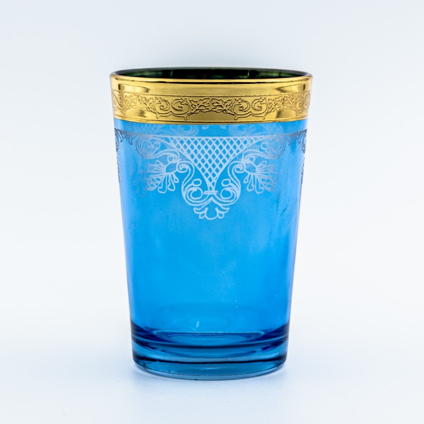 Verres à thé bleu Rayan 20 cl x 4 - Coffret