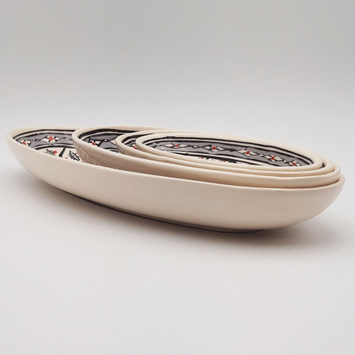 Lot de 4 plats ovales Bakir Gris