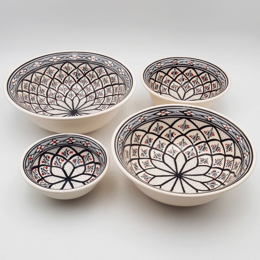 Lot de 4 saladiers Bakir gris