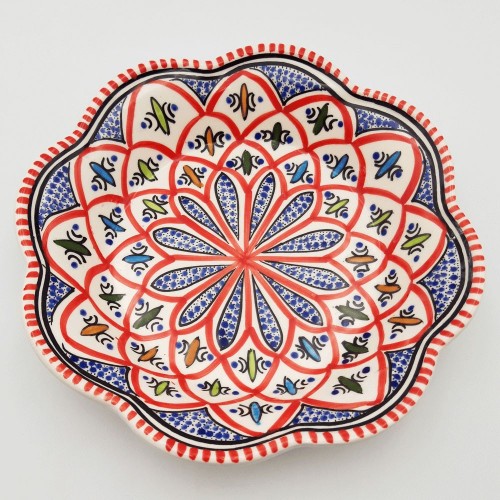 Assiette creuse fleur Bakir rouge - D 23 cm