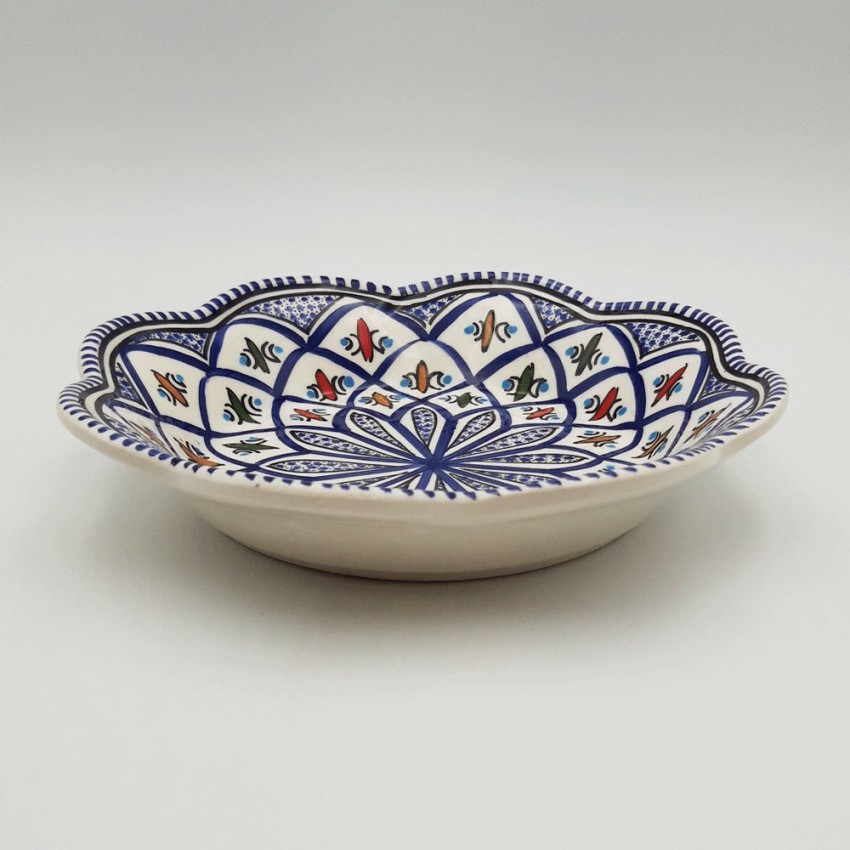 Lot de 4 assiettes creuses fleur Bakir bleu - D 23 cm