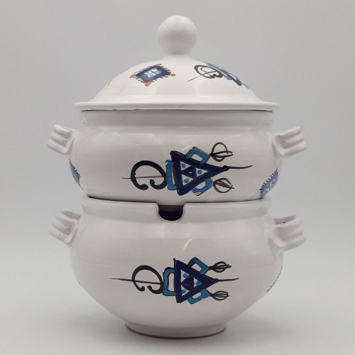 Couscoussier de service Sahel Bleu - Grand modèle