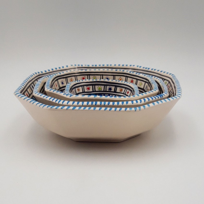 Lot de 4 plats octogonales Bakir turquoise