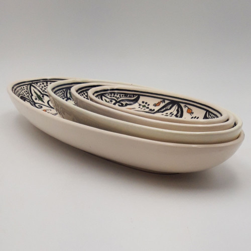 Lot de 4 plats ovales Marocain Noir
