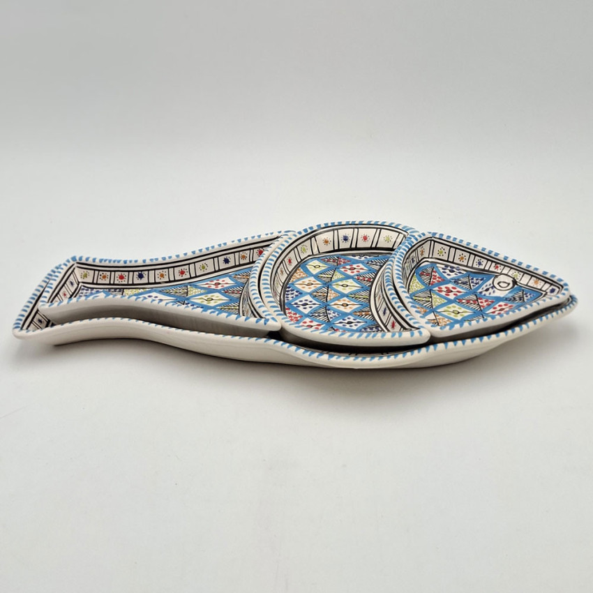 Service apéritif poisson Bakir Royal en céramique artisanale