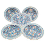 Service à couscous assiettes creuses Tebsis Marocain Turquoise - 4 pers