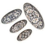 Lot 4 plats ovales céramique artisanale Marocain Noir