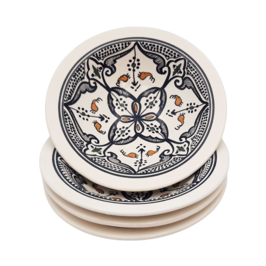 Lot de 4 assiettes creuses Tebsi Marocain Noir - D 23 cm