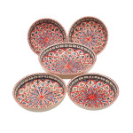 Service à couscous assiettes jattes Bakir rouge - 4 pers