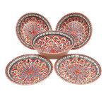 Service à couscous assiettes creuses Bakir rouge - 4 pers