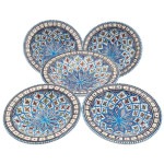 Service à couscous assiettes creuses Tebsis Bakir turquoise - 4 pers