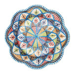 Assiette creuse fleur Bakir royal - D 23 cm