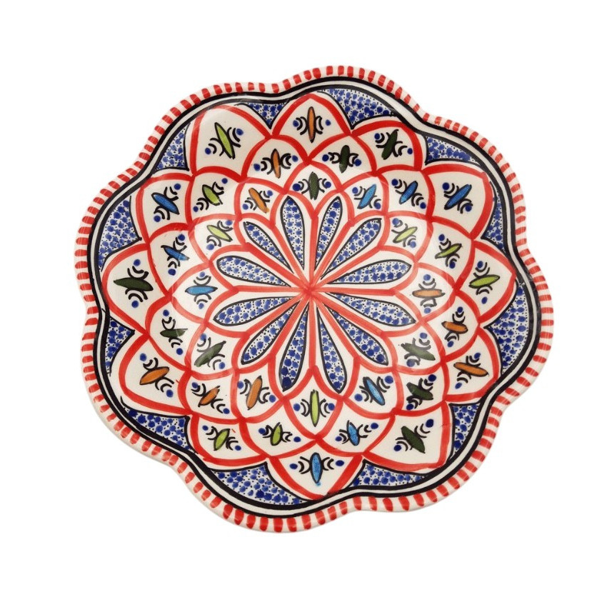 Assiette creuse fleur Bakir rouge - D 23 cm