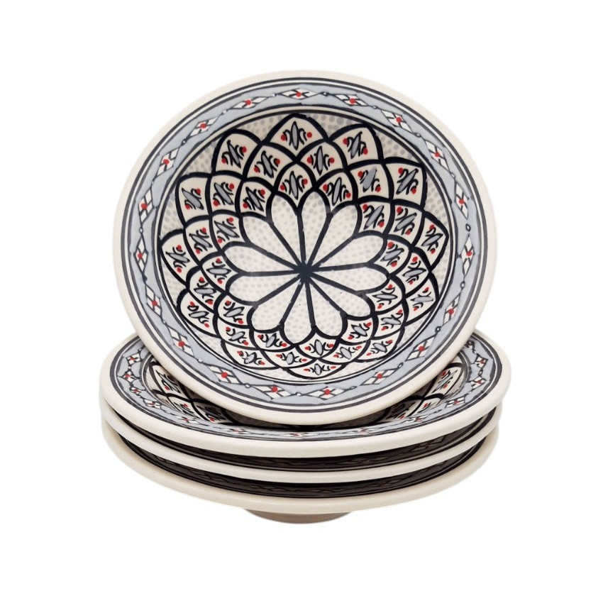 Lot de 4 assiettes creuses Tebsi Bakir gris - D 23 cm