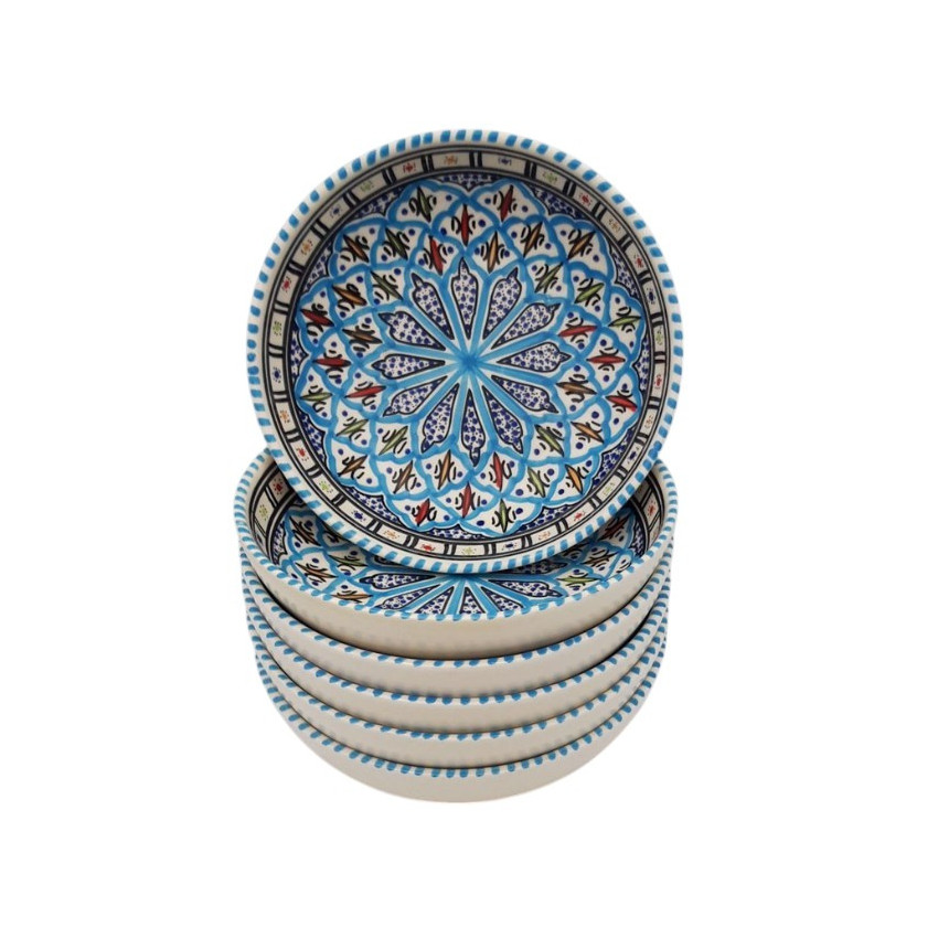 Lot de 6 assiettes creuses jatte Bakir Turquoise - D 20 cm