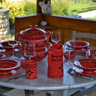 Assiette Tebsi Tatoué rouge - D 14 cm