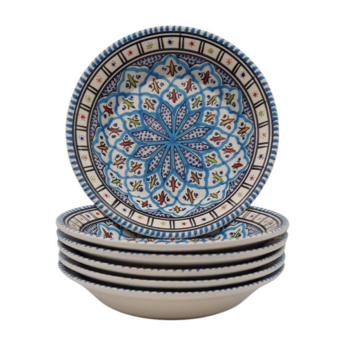 Lot de 6 assiettes creuses Bakir turquoise - D 24 cm 2