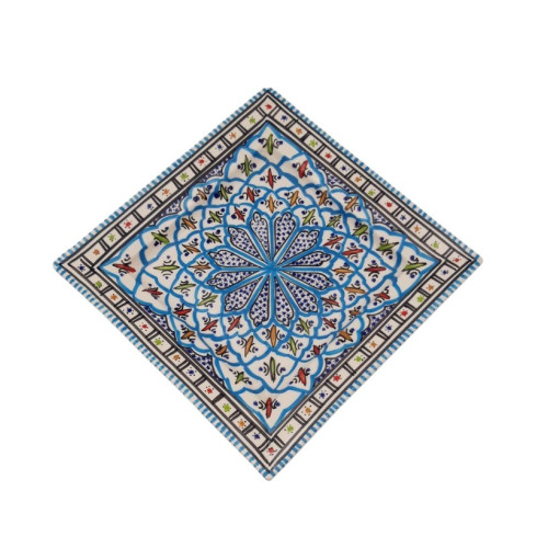 Assiette carrée Bakir turquoise - L 19 cm
