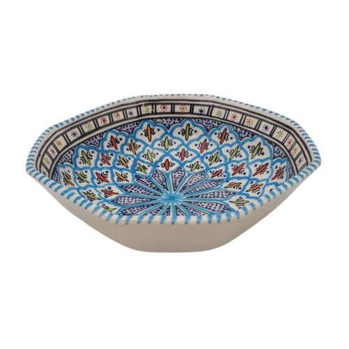 Plat octogonal Bakir turquoise - L 25 cm