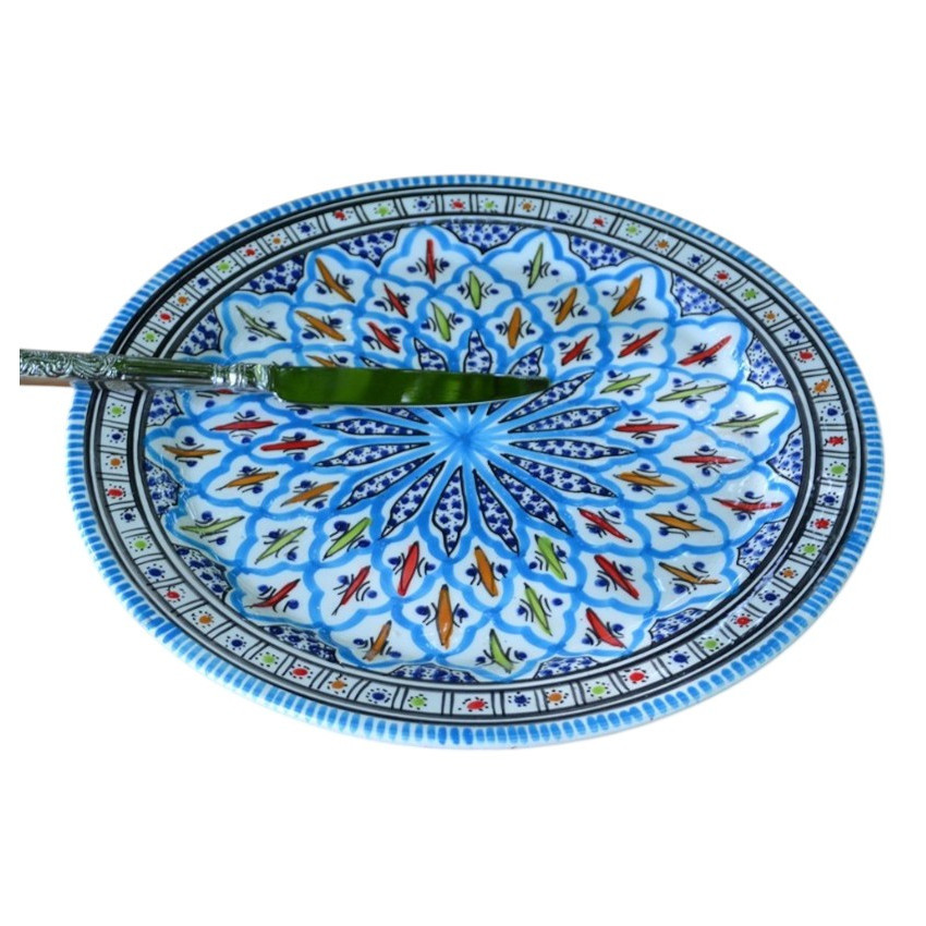 Plat à dessert Bakir turquoise