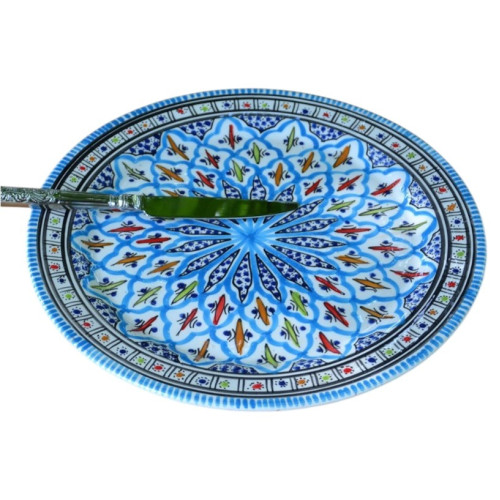 Plat à dessert Bakir turquoise