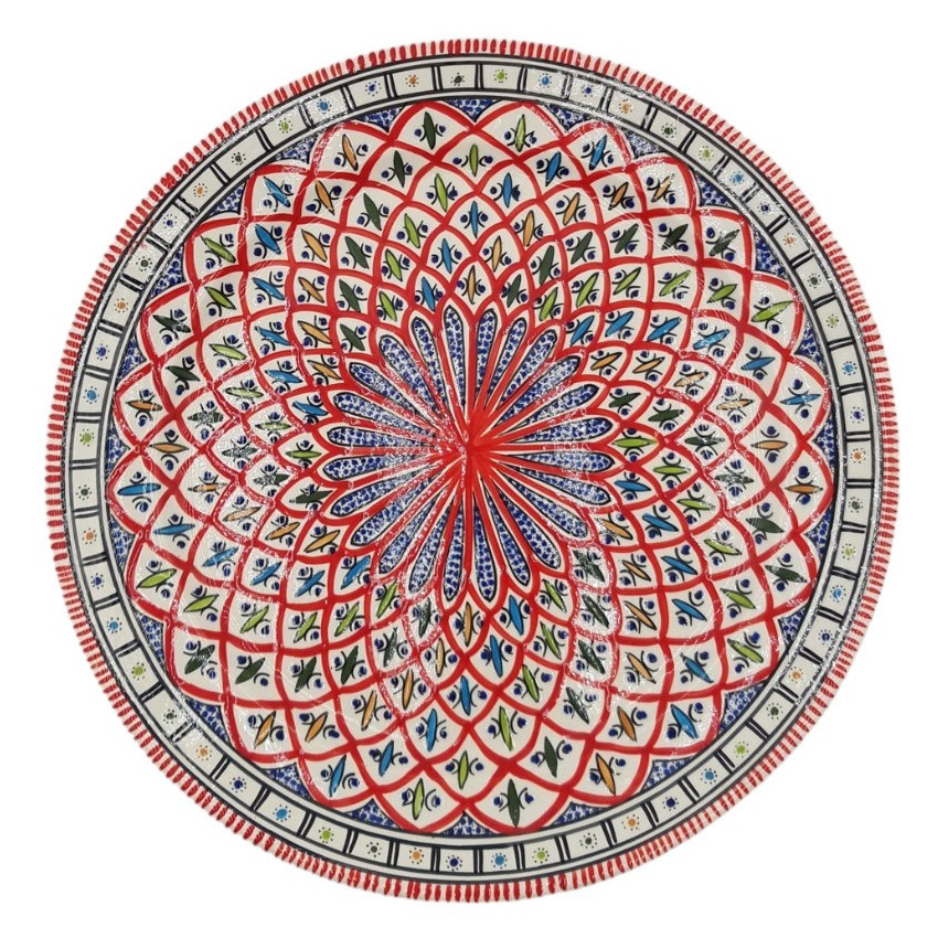 Grand Plat Rond de service Bakir Rouge- D 47 cm