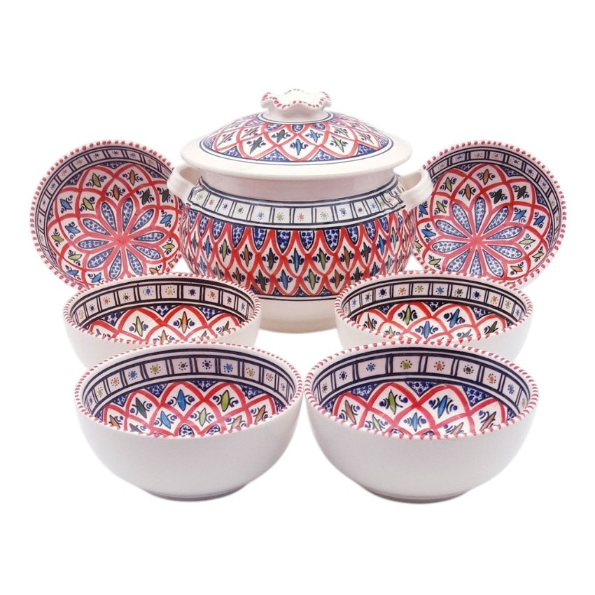 Service à soupe Bakir rouge - 8 pers