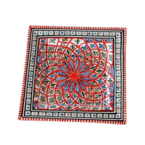 Assiette carrées Bakir rouge - L 24 cm