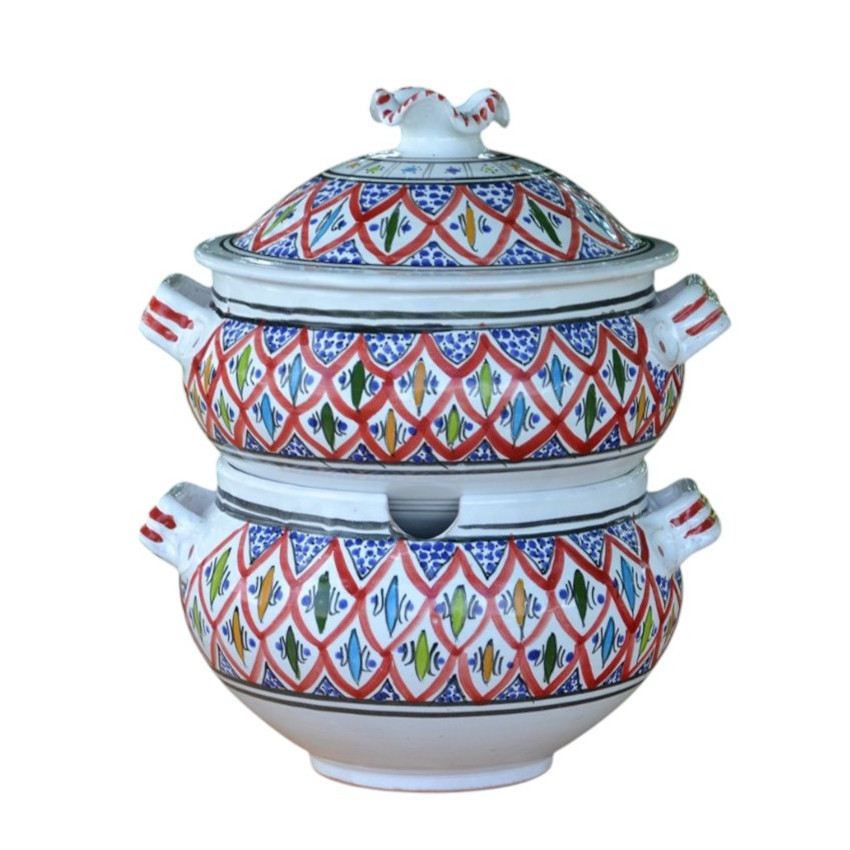 Couscoussier Bakir rouge - Grand modèle