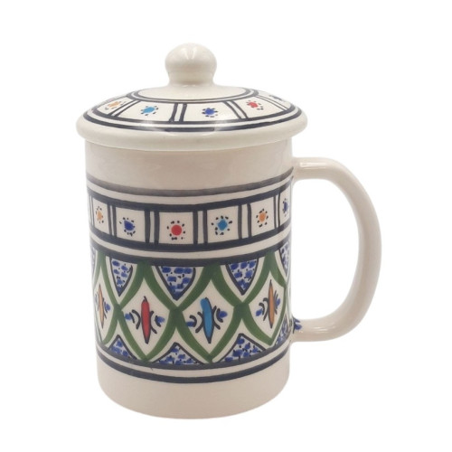 Tasse avec couvercle en céramique 25 cL Bakir Vert 2