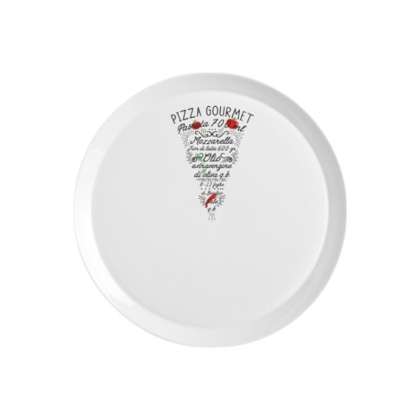 Assiette à pizza en opale blanche Gourmet - D 33 cm