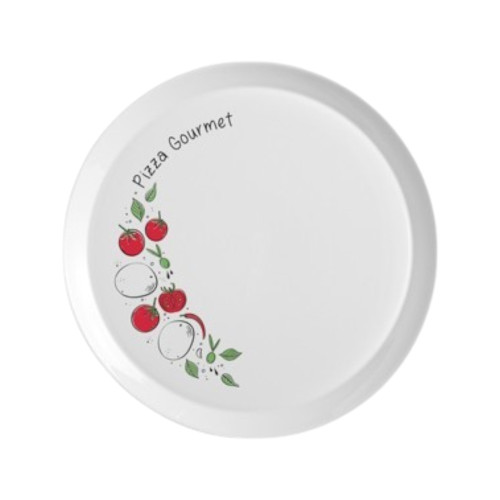 Assiette à pizza en opale blanche Pomoporo - D 33 cm 2