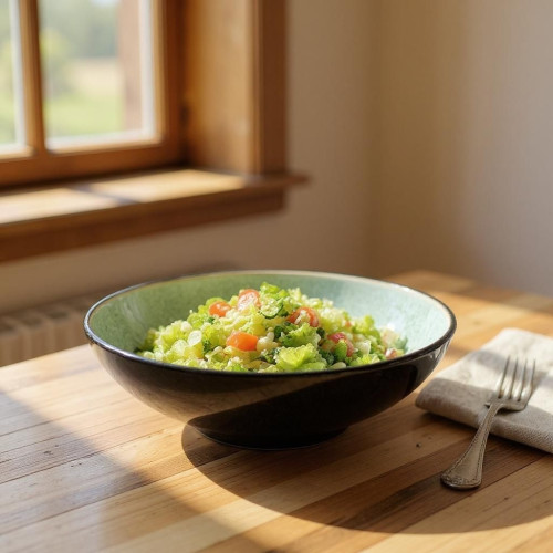 Assiette creuse Finesse Vert - D 20 cm