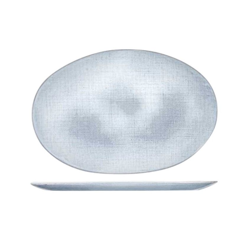 Assiette plate ovale Sajet Gris- D 35*24 cm