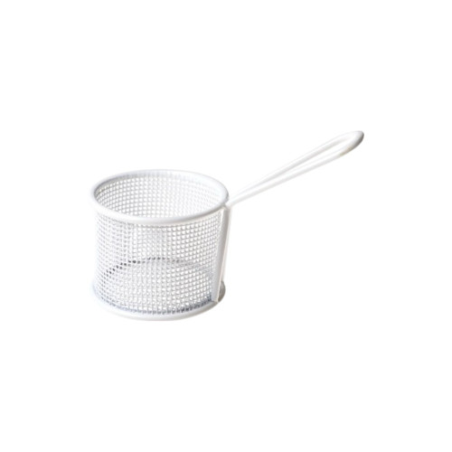 Mini panier rond de présentation à frites Blanc 2